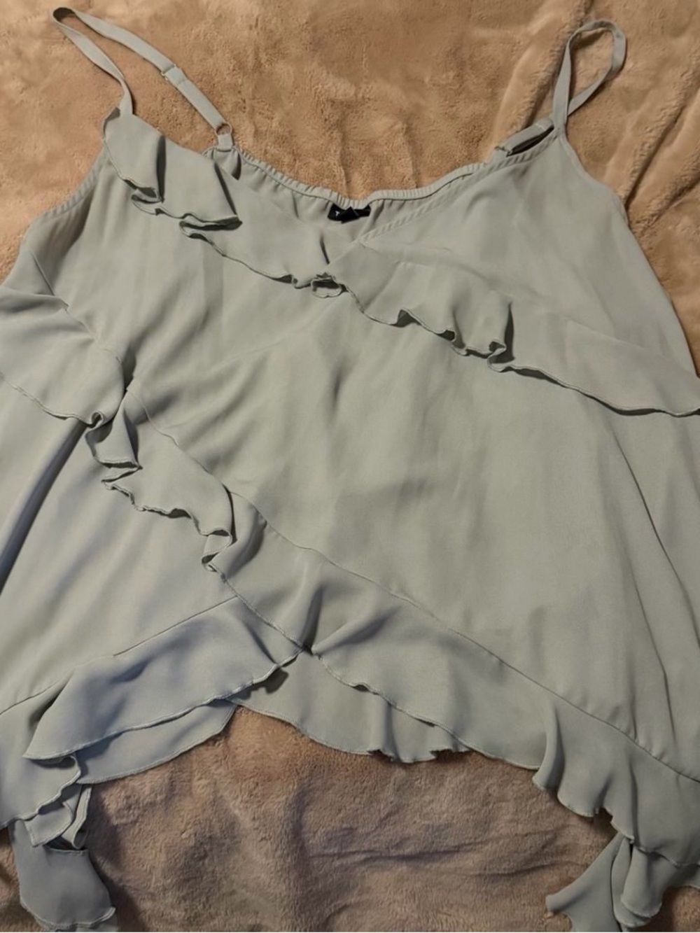 torrid Light Sage Ruffle Camisole - Spaghetti Strap Tank